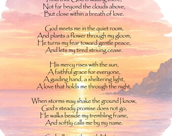 Poems About God, Printable Faith Poem, Spiritual Wall Art, Digital Download
