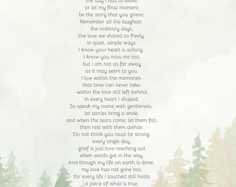 Poems from Deceased Loved One, Poems for Grief, Memorial Poem (Digital Download)