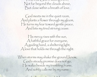 Poems About God, Printable Faith Poem, Spiritual Wall Art, Digital Download