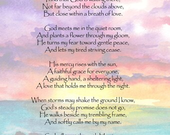 Poems About God, Printable Faith Poem, Spiritual Wall Art, Digital Download