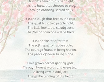 Poemas de amor, imprimibles, regalo romántico, decoración de pared para aniversario