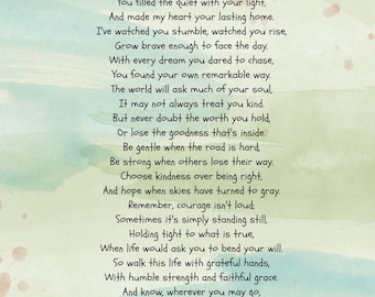 Poema para mi hijo (Impresión): Regalo sentimental (Descarga digital)