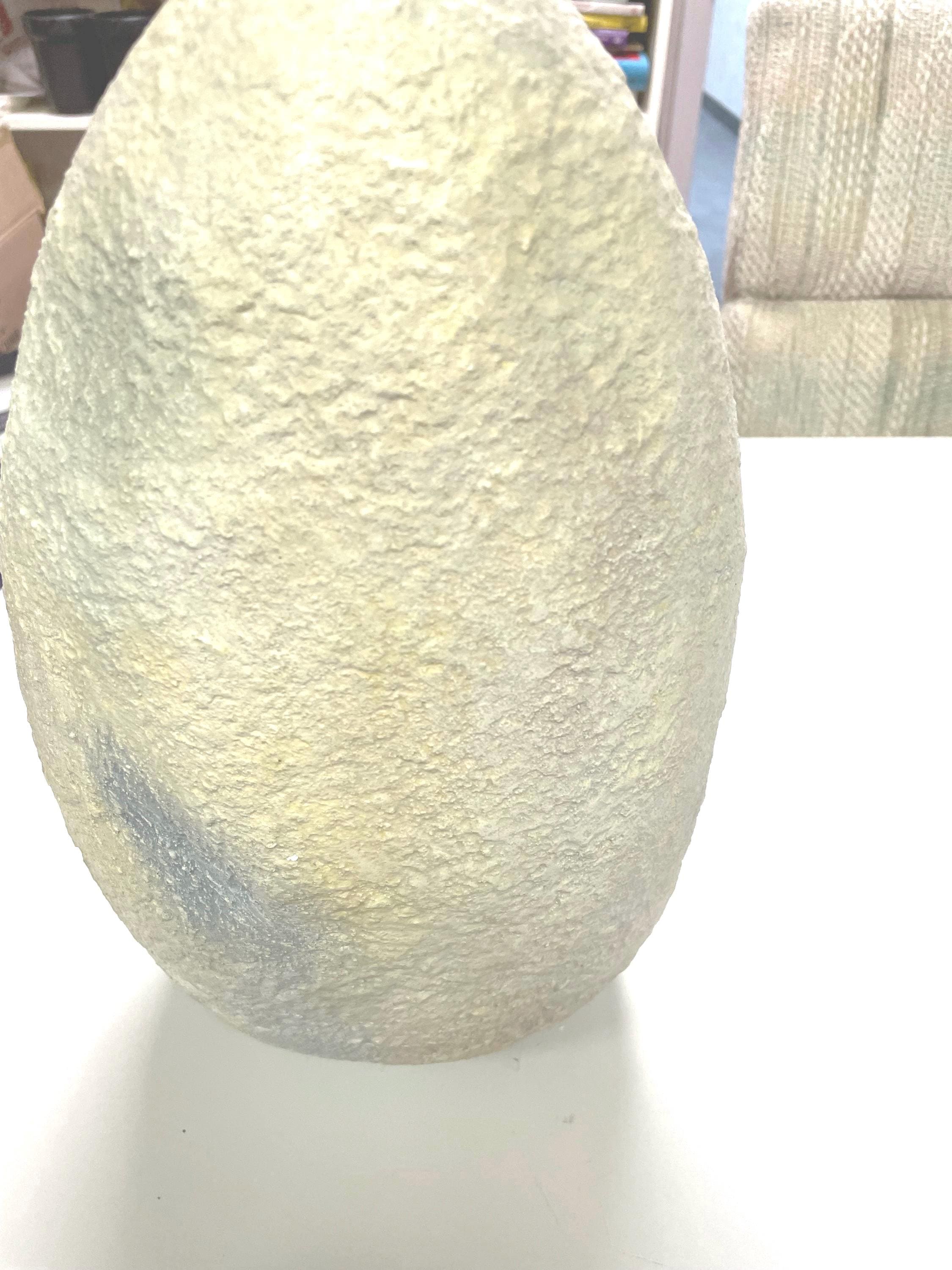 Sergio Bustamante Ceramic EGG Moon Face Sculpture Large Pastel