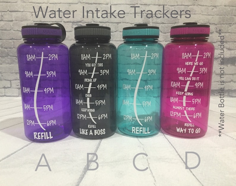 Water Intake Tracker & Motivational Quote Vinyl Decal Etsy