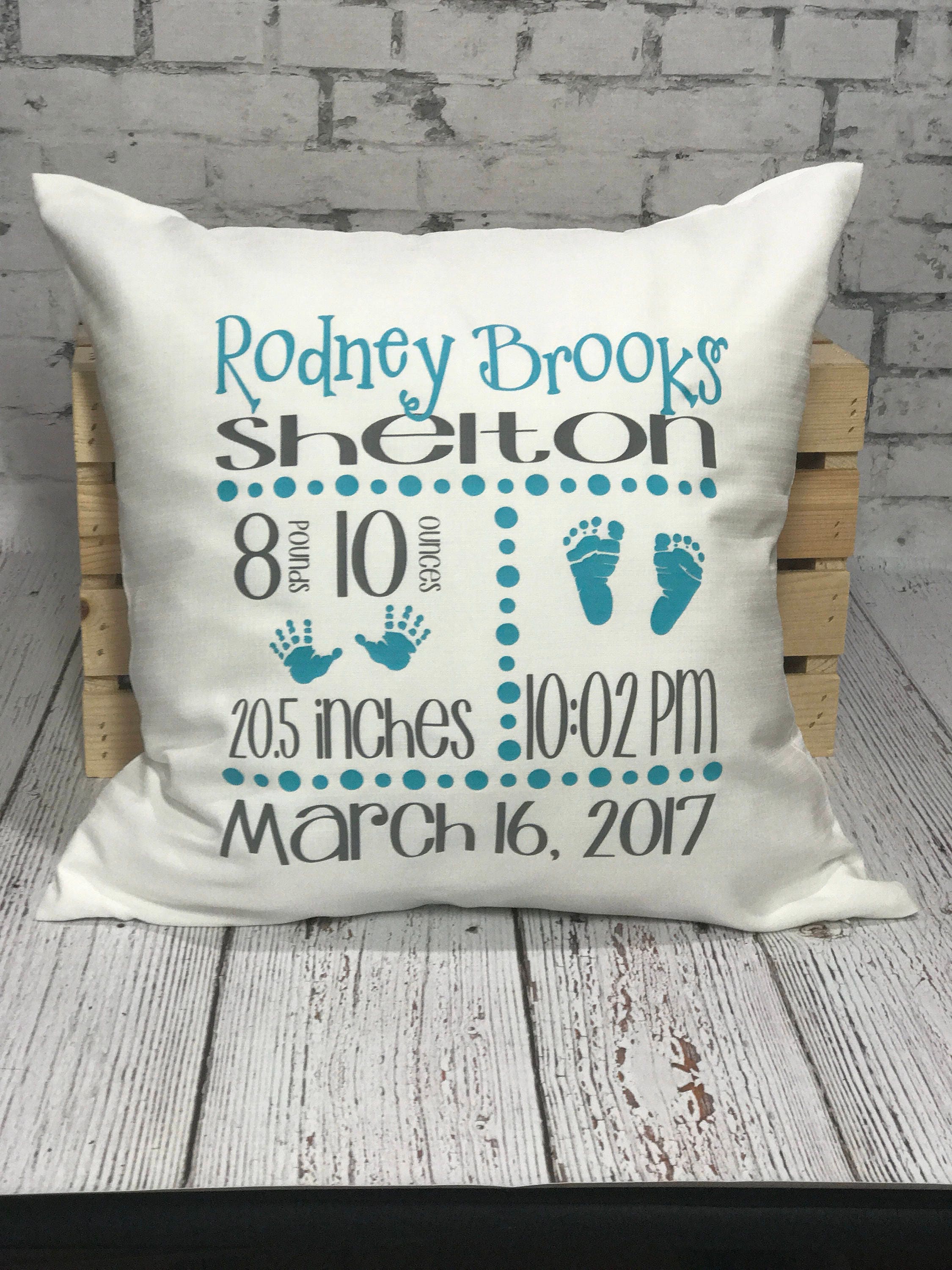Birth Stats Pillow Personalized Pillow Keepsake Pillow Etsy
