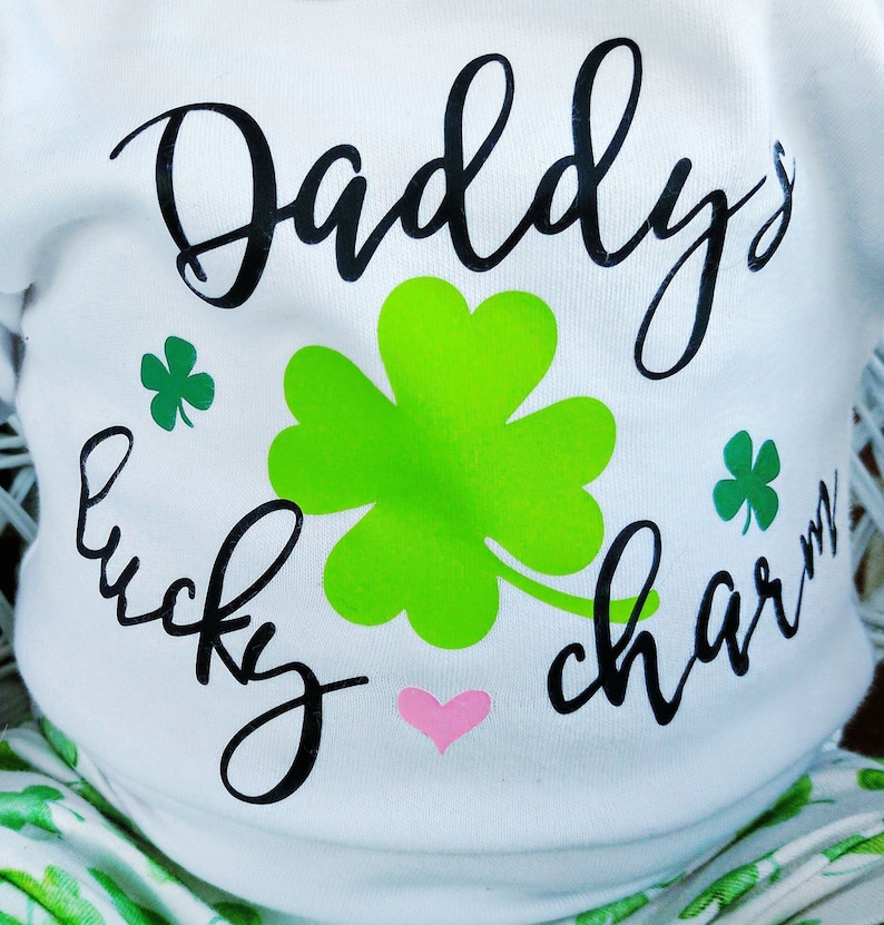 Shamrock Shirt St Patricks Day Daddys Lucky Charm Baby Girl Bodysuit St Pattys Day Outfit St Pattys Day Shamrock Outfit