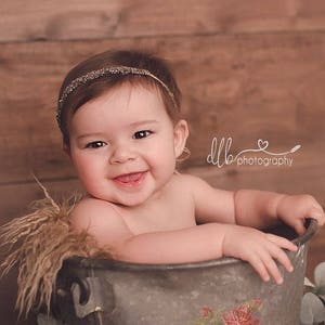 Gold Baby Headband, Baby Girl Gold Headband, Newborn Baby Photography Prop, Gold Newborn Headbands, Gold Tiara, Stone Baby Headband, Tieback