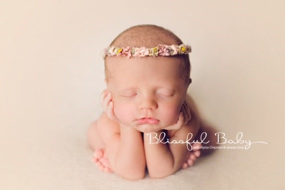 Newborn Photography Prop Wave Halo Headband Olive Newborn Photography Prop Wave Halo Headband Olive