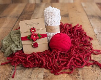 Christmas Newborn Baby Photography Props, Red Newborn Photography Props, Red Baby Photoshoot Prop, Baby Christmas Photo Props, Infant Props