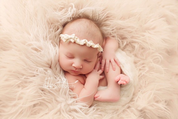 cream baby headband