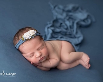 Blue beanbag fabric photography prop