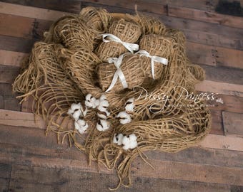 Newborn photography props, burlap blanket baby photography props, natural burlap layer baby props, baby nest photo prop, baby posing props