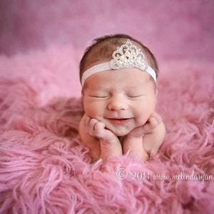 Baby Tiara Headband, Baby Tiara, Newborn Headband, Photo Prop, Pink Tiara, Infant, Hair Acessories, Baby Headbands, Princess Headband, Tiara