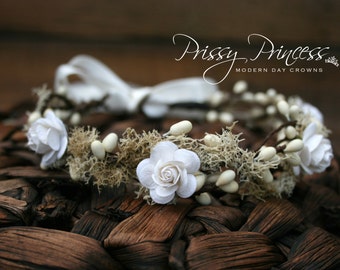 Vanilla Halo, Newborn Halo, Baby Halo, Photo Prop, Newborn Crown, Floral Halo, Infant, Hair Accessories, Baby Headband, Floral Headband