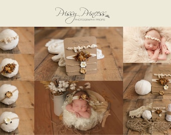 Cream Newborn Baby Headband, Newborn Headband, Christening Headband, Baby Flower Headband, Baby Girl Headband, Floral Headband, Infant