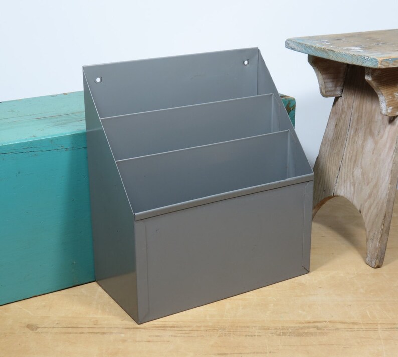 Industrial Metal Mail Sorter Wall Mail Organizer Gray Desk Etsy