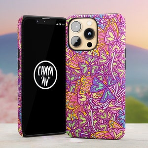 Oxalis Triangularis Kawaii Phone Case by Chaya Av (iPHONE GALAXY PIXEL) | Botanical Colorful Plants