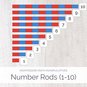 Montessori Number Rods Printable with Matching Cards 1-10 Zasoby do edukacji domowej i klasowej | Montessori Education | Homeschool