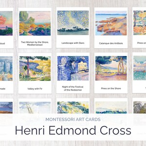 Henri Edmond Cross / Materiales educativos Montessori / Guía de estudio de arte / Tarjetas de educación en el hogar de Charlotte Mason