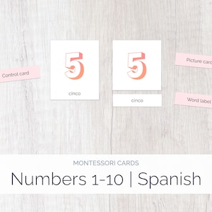Crush | Spanish | 1-10 Montessori Cards | Foreign Language | Montessori Education | Homeschool