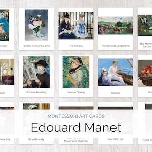 Edouard Manet | Montessori 3-Part Cards | Educational Materials | Art Study Guide | Charlotte Mason Homeschool Cards