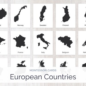 European Countries | Montessori Cards | Geography Montessori | Homeschool