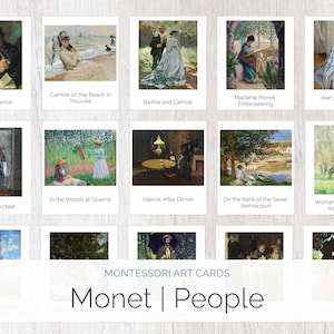 Claude Monet | Montessori Lernkarten | 3-teilige Karten | Kunststudienführer | Menschen | Charlotte Mason Grundschule