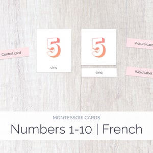 Crush | French | 1-10 Montessori Cards | Foreign Language | Montessori Education | Homeschool