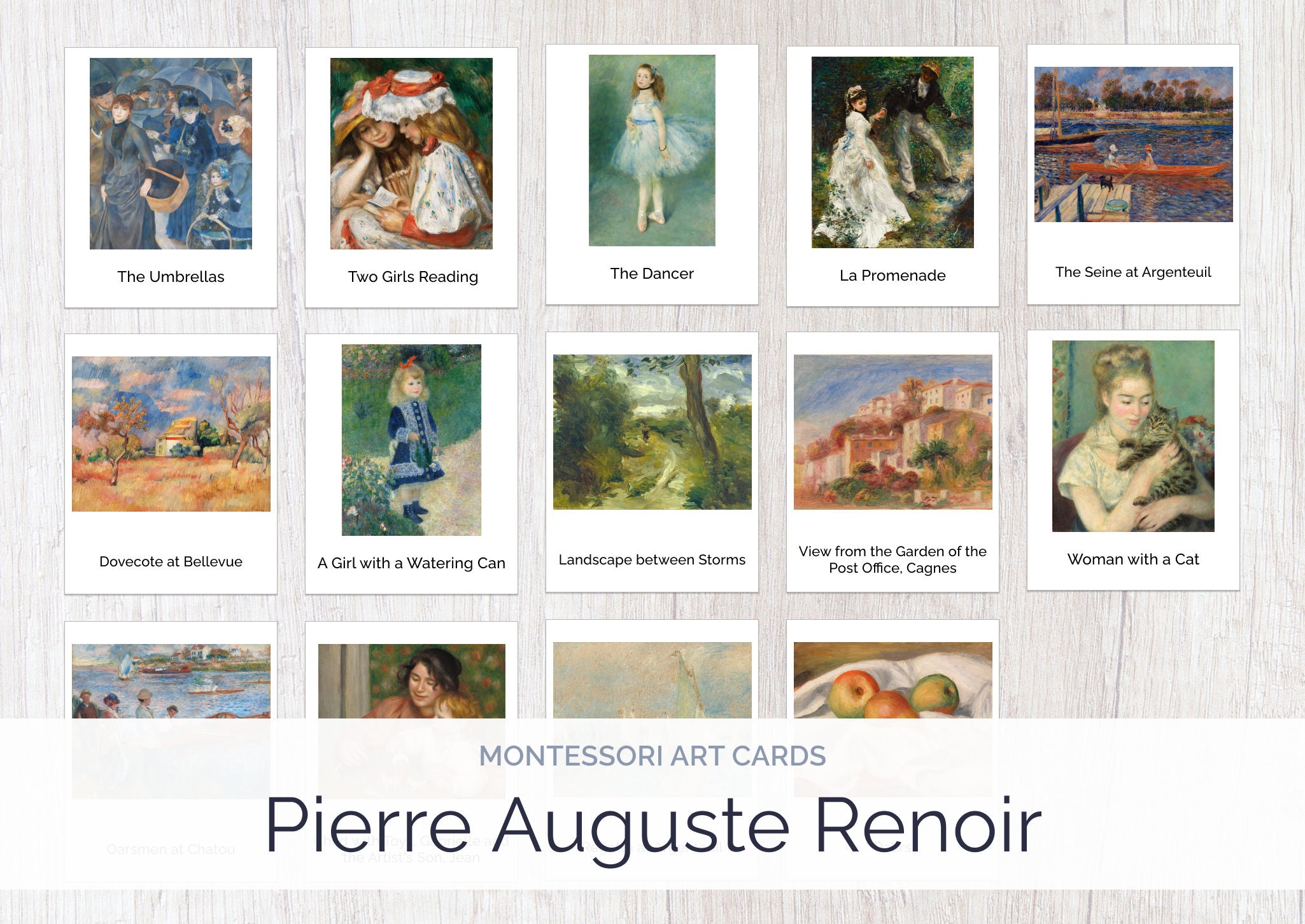 Pierre-auguste Renoir Cards | Montessori Education | Homeschool