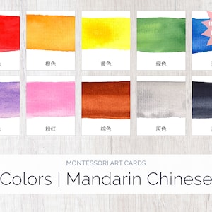 Chinese | Color Montessori Cards | Foreign Language | Montessori Education | Homeschool