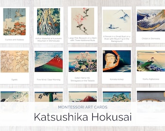 Katsushika Hokusai Montessori Cards | Montessori Education | Homeschool | Art Study