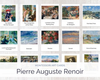 Pierre-Auguste Renoir カードセット 10枚 Pierre-auguste Renoir Cards | Montessori Education | Homeschool