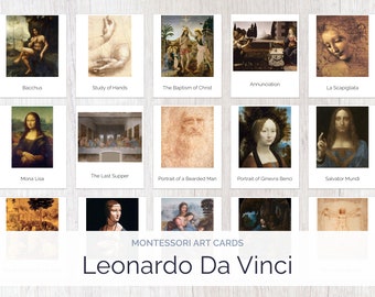 Leonardo Da Vinci Montessori Cards | People | Montessori Education | Homeschool | Art Study