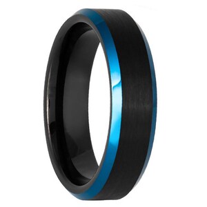 6mm Blue Tungsten Wedding Band,8mm Blue Tungsten, Engagement Ring, Men & Women, Tungsten Carbide Ring, Blue Tungsten Ring