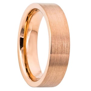 6mm Tungsten Wedding Band,18K Rose Gold 6mm,18K Rose Gold Tungsten,Matte Finish Wedding Band,Tungsten,Mens Wedding Band,Engraving,Mens Ring