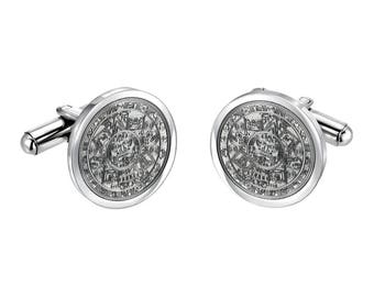 Aztec Design Cufflinks - Mayan Design Cufflinks - Stainless Steel Cufflinks - Design Cufflinks - Custom Design Cufflinks