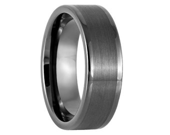 8mm Gun Metal Tungsten, Hammered Tungsten Wedding Band, Tungsten Ring, Men's Black Wedding Band, Gun Metal Tungsten Ring