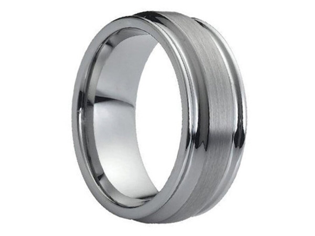 SOXEMAN Fascia a Canale Rigato - Anello Nuziale in Tungsteno Curvo Larghezza 8mm con Centro Opaco (Misura USA) | Tungsteno Argento | Misura USA 5 (49,3 mm SOXEMAN Fascia a Canale Rigato - Anello Nuziale in Tungsteno Curvo Larghezza 8mm con Centro Opaco (Misura USA) | Tungsteno Argento | Misura USA 5 (49,3 mm