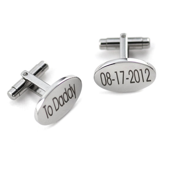 Custom Cufflinks - Personalized Cufflinks in Gift Tin - Custom Names, Date for Weddings - Mens Cufflinks, Groom Gift, Wedding Cufflinks