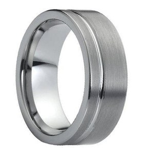 Mens Wedding Band Polished Tungsten Carbide Unique Mens Wedding Band Mens Wedding Ring Tungsten Ring Man Wedding Band 8mm Wedding Band Ring