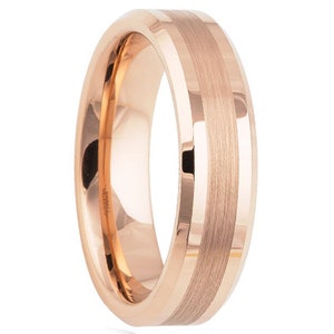 6mm Tungsten Wedding Band,18K Rose Gold 6mm,18K Rose Gold Tungsten,Matte Finish Wedding Band,Tungsten,Mens Wedding Band,Engraving,Mens Ring