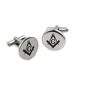 Freemason Cufflinks Masonic Symbol Cuff Links Masonry Stainless Steel Cufflinks with Gift Box Freemasonry Symbol