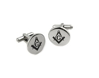 Freemason Cufflinks Masonic Symbol Cuff Links Masonry Stainless Steel Cufflinks with Gift Box Freemasonry Symbol