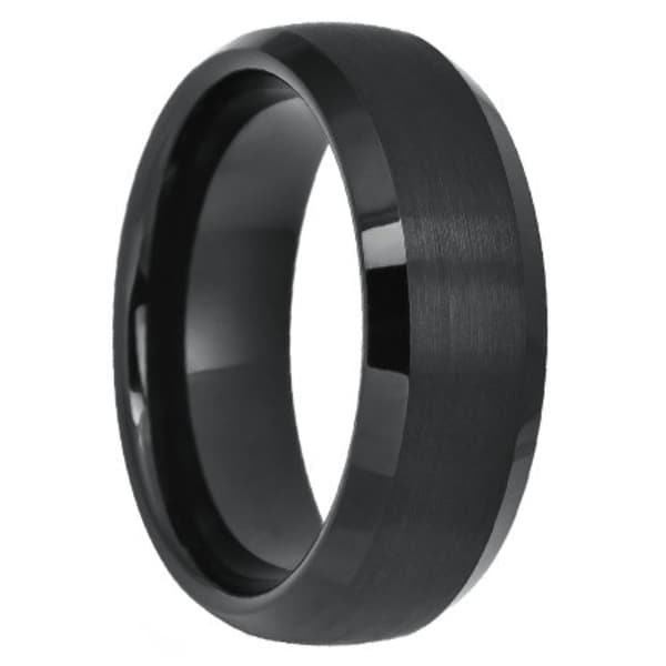 Tungsten Wedding Band,8mm,Black Wedding Band,Mens Wedding Band,Engraving,Anniversary,Brushed,Polish,Size,Mens Ring,Mans,Rings,Set,His Hers