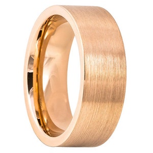 18K Rose Gold Tungsten Ring, Mens Wedding Band, Wedding Ring, 10mm 8mm 6mm 4mm, Engagement Ring, Promise, Rings for Men, Rings for Women