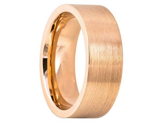 Gold Line Ring 6mm Tungsten Carbide Pipe-Cut 18K Yellow Dispatch Band 9 /& 10