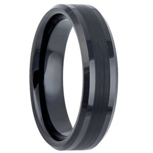 Mens Wedding Band Black, Tungsten Ring Black, Wedding Ring, Engagement Ring, Promise Ring, Rings for Men, Rings for Women, Black Ring
