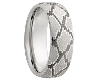 Serinium Wedding Band,Serinium Wedding Ring,Snake Skin,Snake Engraving,8mm Snake Ring,Comfort Fit,Engagement Band,Anniversary,8mm