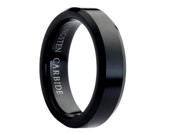 Black Tungsten Wedding Band, Black Tungsten Ring, Black Men Tungsten Rings, Black Wedding Bands, Black Mens Wedding Band, Black Wedding Band
