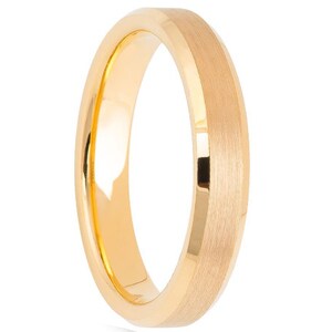 4mm Tungsten Wedding Band,18K Yellow Gold 4mm,18K Yellow Gold Tungsten,Shiny Finish Wedding Band,Tungsten,Mens Wedding Band,Laser Engraving